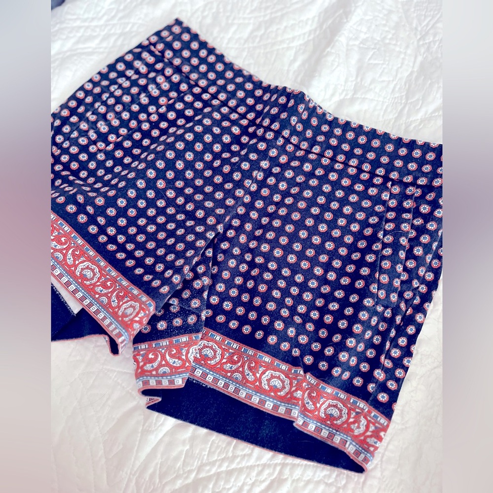 J. Crew size 4 side zip patterned shorts